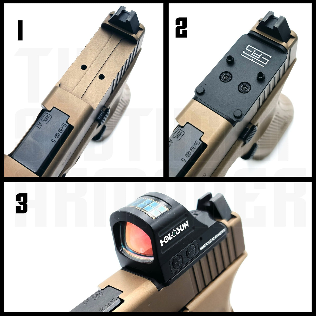TSA® Adapter Plate – RMR Footprint Optics for GLOCK® MOS Pistols (Trijicon®, Holosun®, Swampfox®, ADE®, More - The Southern Armorer LLC