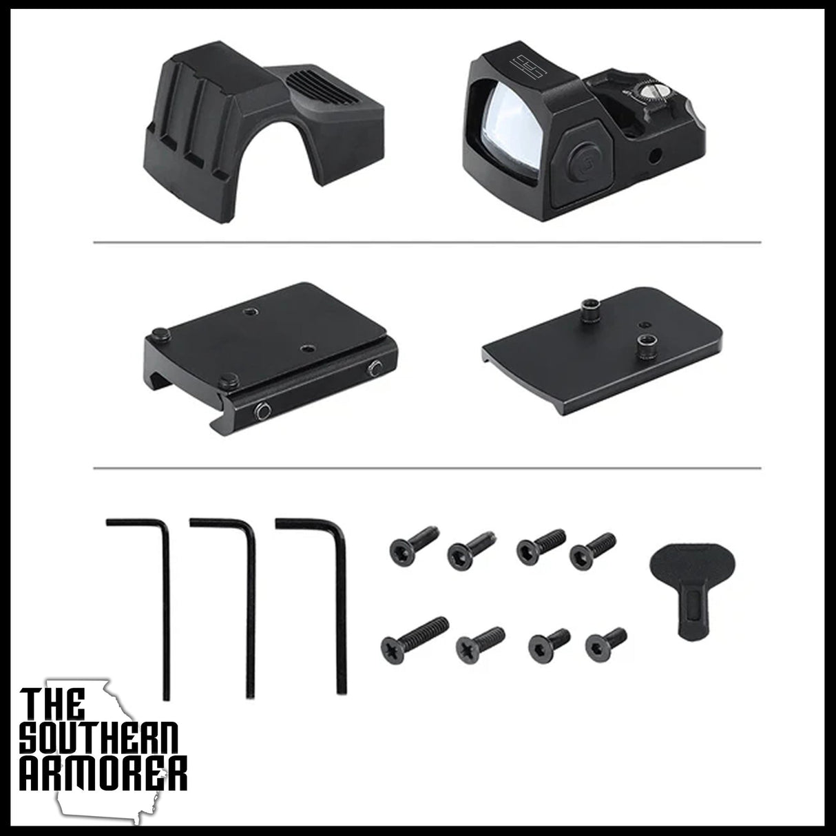 TSA® RD - 81 2 MOA Green Dot Sight – RMR Footprint Micro Pistol Optic w/ Shake Awake + Picatinny & GLOCK® Mount - The Southern Armorer LLC