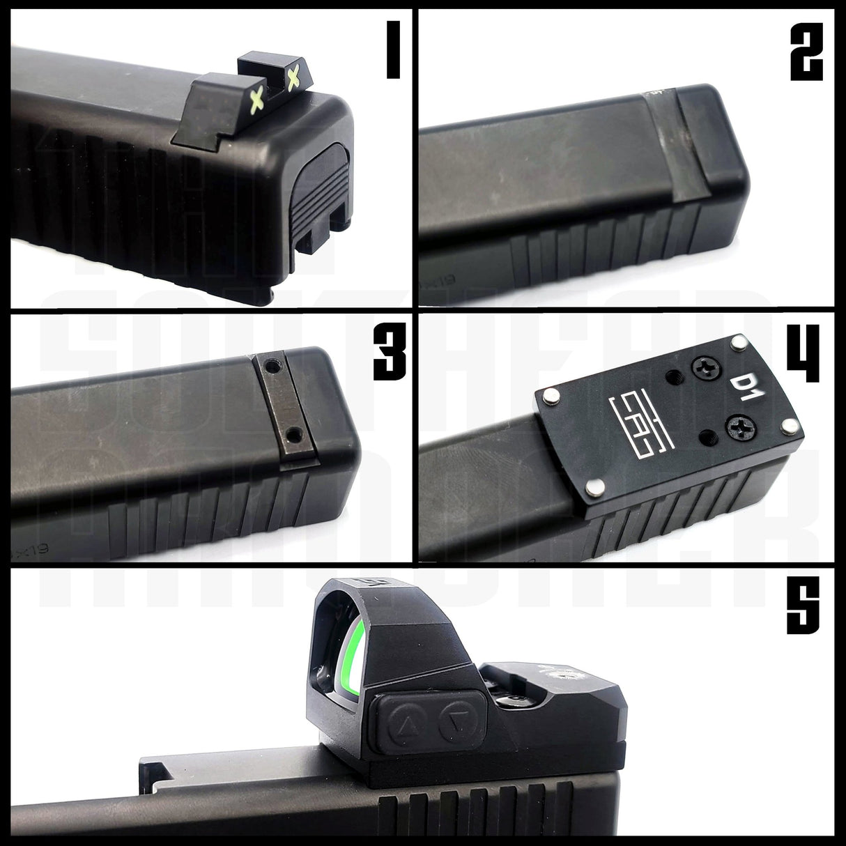 TSA® Rear Sight Dovetail Adapter Plate – Fits GLOCK® Standard Slides – DOCTER® Footprint Red Dot Compatibility (FastFire®, Venom®, Viper®, More) - The Southern Armorer LLC