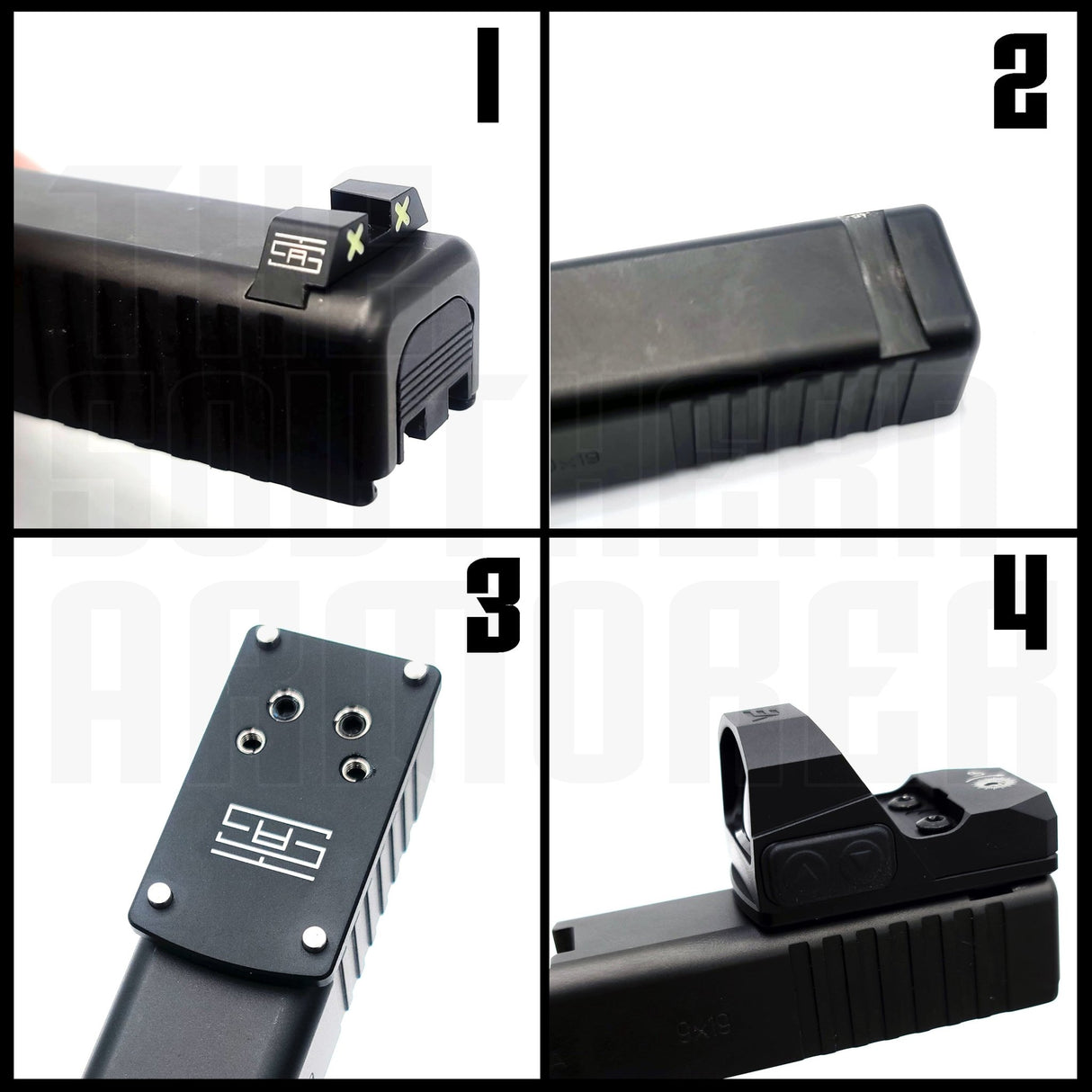 TSA® Rear Sight Dovetail Adapter Plate for GLOCK® Slides – Fits DOCTER® / Vortex® Venom / Burris® FastFire / Romeo 1® - The Southern Armorer LLC