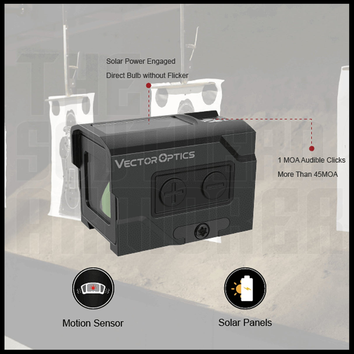 VECTOR OPTICS® Frenzy Plus SM63 - RMR — Solar Powered Enclosed Red Dot | ACRO® Footprint + RMR Adapter - The Southern Armorer LLC