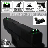 Glow - in - the - Dark Night Sights – Fits GLOCK® 1" Wide Slides (Gen 3–5) – Hand - Assembled USA - The Southern Armorer LLC