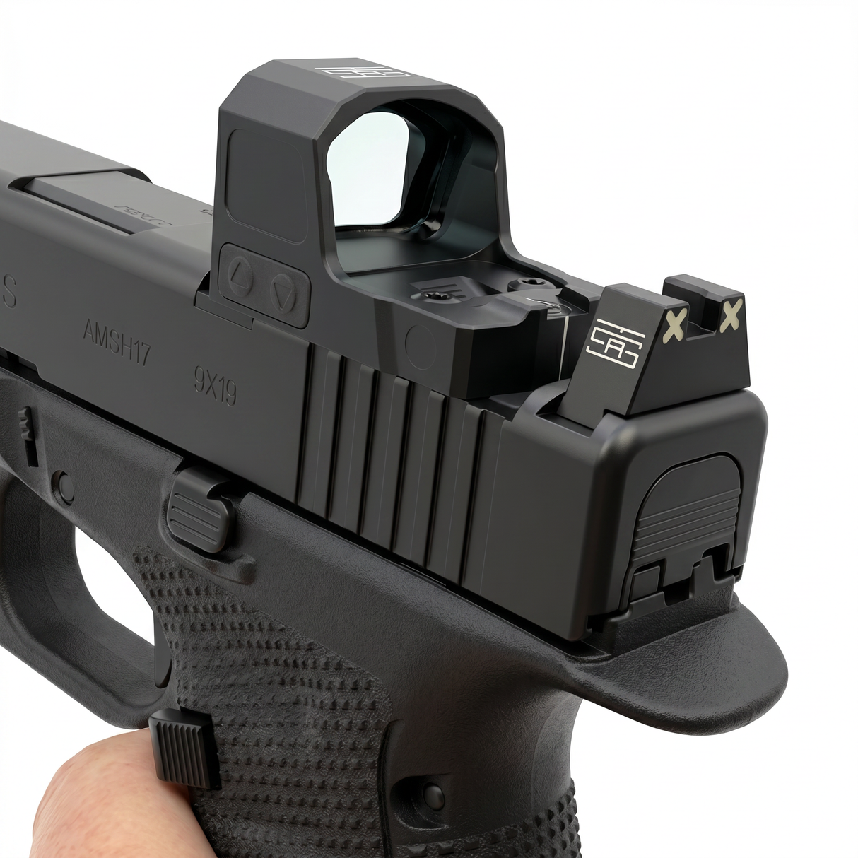 TSA® XXX Glow Suppressor Height Sights for Glock® Slimline | Fits G43, G43X, G43X MOS, G48 & G48 MOS