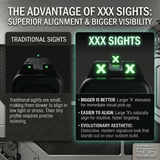 TSA® XXX Glow Sights for Glock® 17 19 19X 40 44 45 47 49 Gen 1-6 & MOS Screws Included - The Southern Armorer LLC