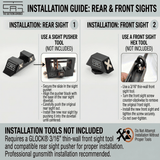 TSA® XXX Glow Sights for Glock® 17 19 19X 40 44 45 47 49 Gen 1-6 & MOS Screws Included - The Southern Armorer LLC