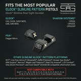 TSA® XXX Glow Sights for Glock® 42 43 43X 48X Slimline V & MOS models - The Southern Armorer LLC