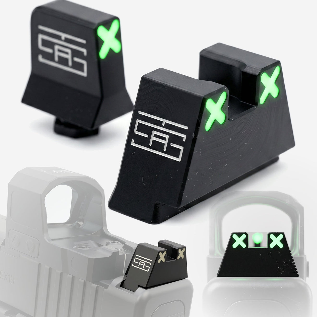 TSA® XXX Glow Suppressor Height Sights for Glock® Slimline | Fits G43, G43X, G43X MOS, G48 & G48 MOS - The Southern Armorer LLC