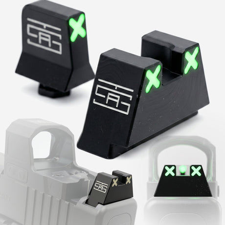 TSA® XXX Glow Suppressor Height Sights for Glock® Slimline | Fits G43, G43X, G43X MOS, G48 & G48 MOS - The Southern Armorer LLC