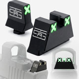 TSA® XXX Glow Suppressor Height Sights for Glock® Slimline | Fits G43, G43X, G43X MOS, G48 & G48 MOS