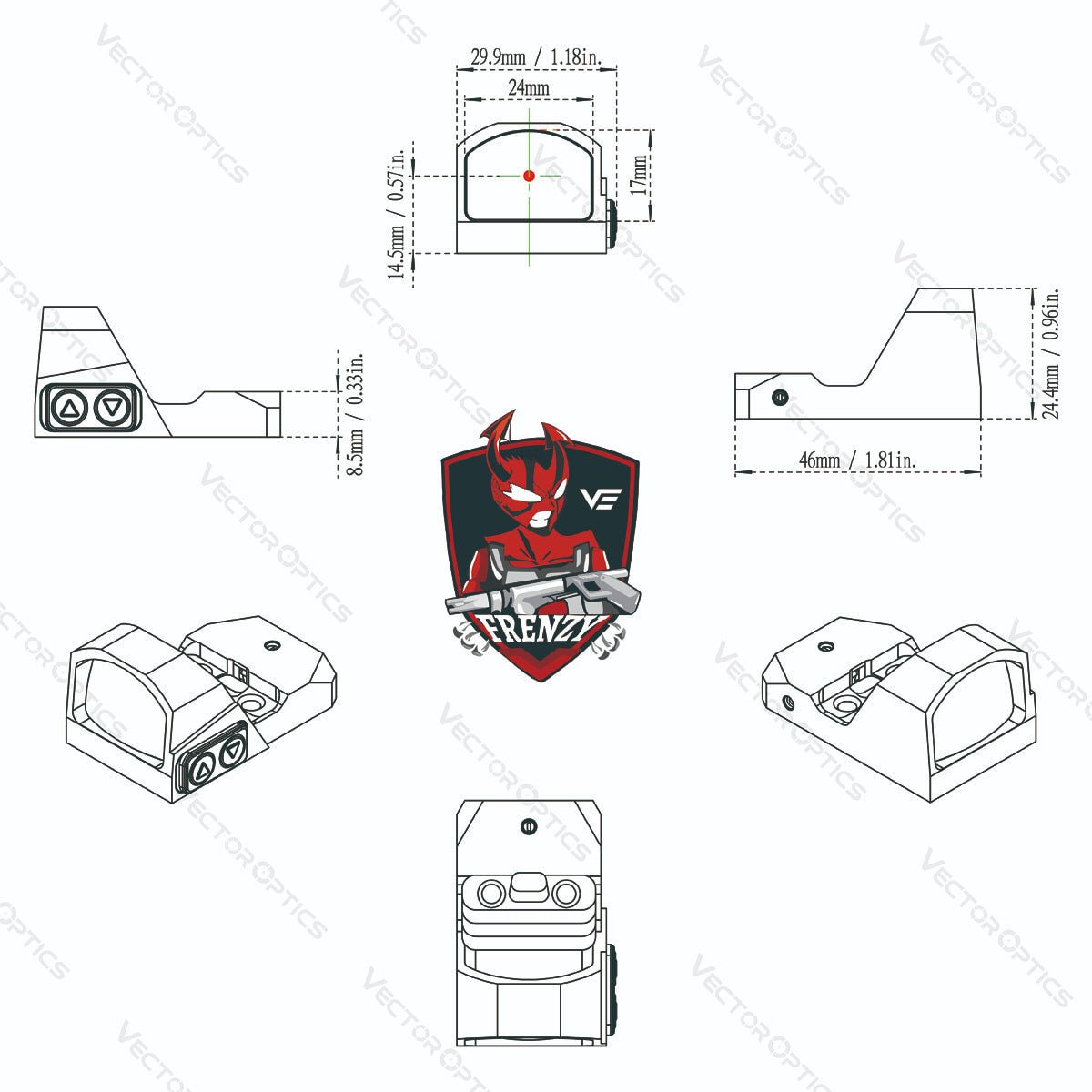 VECTOR OPTICS FRENZY RED DOT SIGHT 24x17 - The Southern Armorer LLC